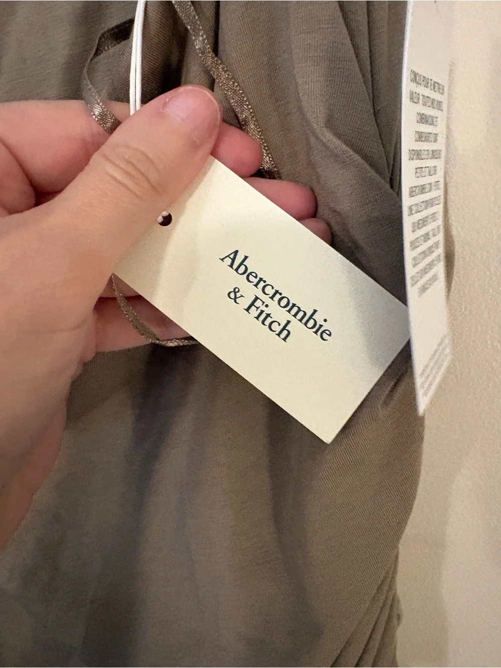 Abercrombie & Fitch Taupe Draped Maxi Dress size medium brown dress new nwt